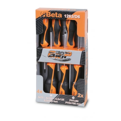 Chave Fenda/Phillips 6pcs Grip 1263/D6 BETA
