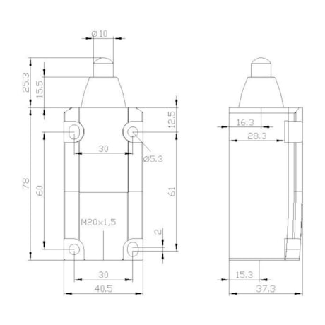 Chave Fim de Curso 1NA + 2NF com Pistão/Pino Arredondado Metal 3SE5112-0LC02 SIEMENS-2d9c491d-6b54-4214-b191-7d6de858455e