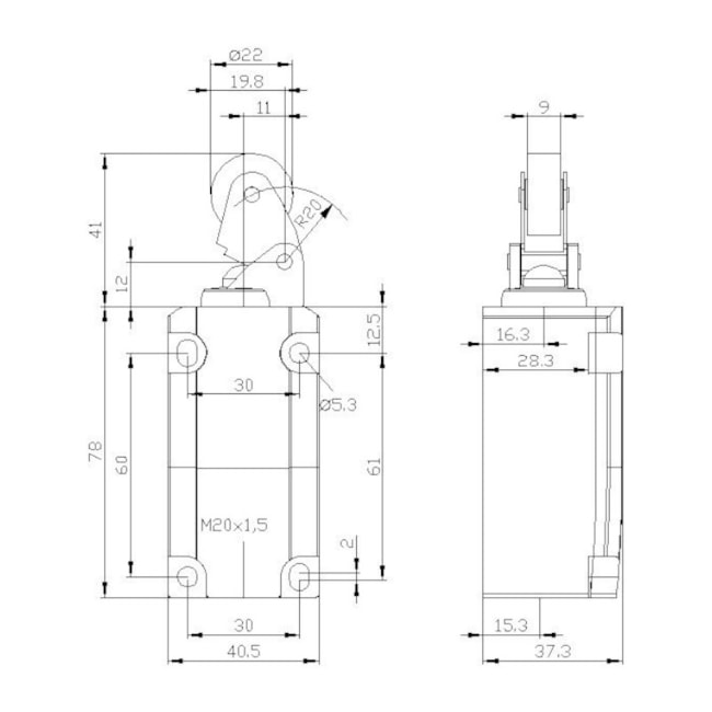Chave Fim de Curso de Metal 1NA + 2NF com Roldana Superior 3SE5112-0LE01 SIEMENS-3f5b21f2-ee0d-4f29-9a5c-0b5d48f124ea