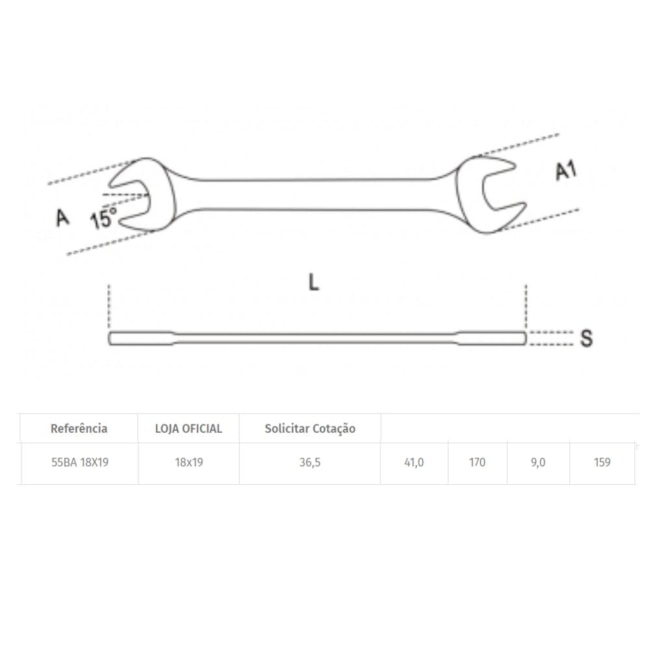 Chave Fixa 18mm x 19mm Cobre-Berílio Antifaiscante 55BA BETA-933d7eb3-0356-4dfb-8a76-72acf1943fdf