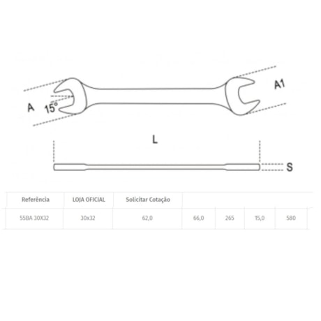 Chave Fixa 30mm x 32mm Cobre-Berílio Antifaiscante 55BA BETA-543eb4a2-da30-4cae-827a-d4fed47c874b