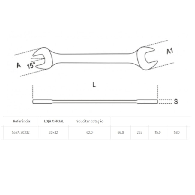 Chave Fixa 30mm x 32mm Cobre-Berílio Antifaiscante 55BA BETA-0a10125a-cc23-44ce-a2e3-12732af109e9