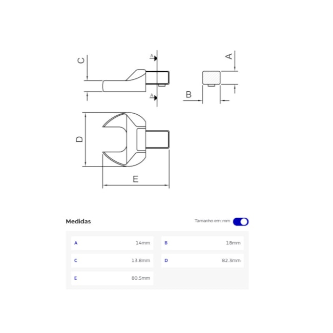 Chave Fixa 41mm Cabeça 14x18mm 44513041 TRAMONTINA PRO-97369a70-8e0f-4a2c-90a9-ec310fbf68f7
