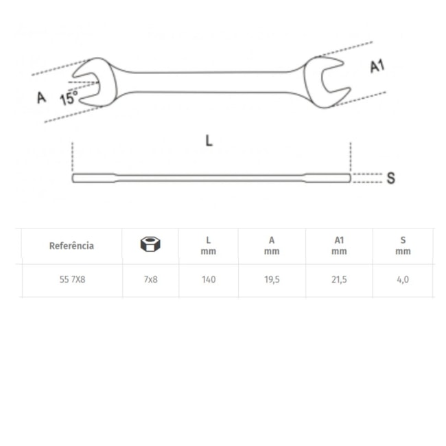 Chave Fixa 7mm x 8mm 55 BETA-0a473b6e-0bbd-4822-a527-740869de1584
