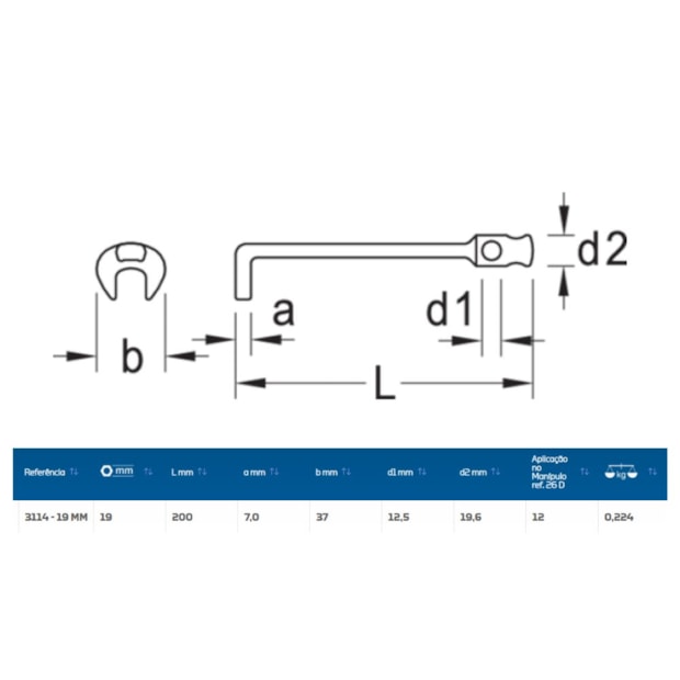 Chave Fixa Angular 90º 19mm 3114-19 GEDORE-e33aea8a-c069-4d9d-a6dc-5c042158e4f0