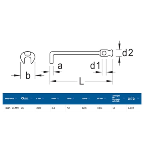 Chave Fixa Angular 90º 21mm 3114-21 GEDORE-c61dce8e-5908-4b40-a154-de6cfcdea363