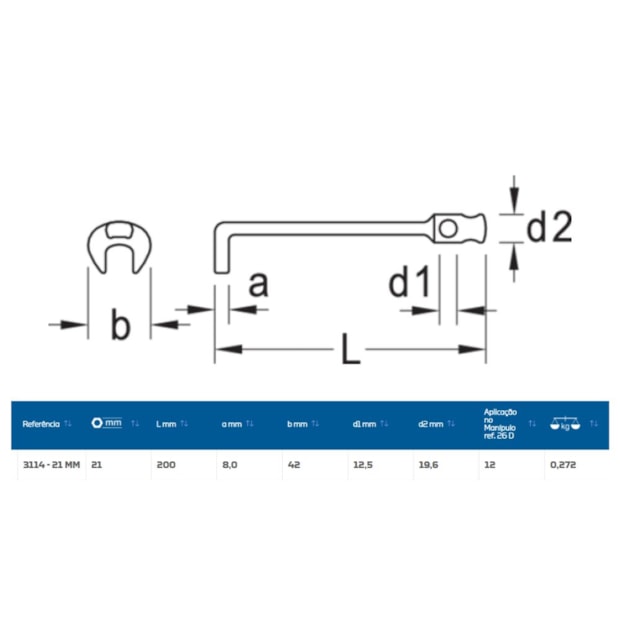 Chave Fixa Angular 90º 21mm 3114-21 GEDORE-63f19343-feba-4d39-baee-6e3340708342