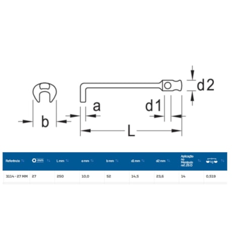Chave Fixa Angular 90º 27mm 3114-27 GEDORE-1e689099-4cf4-46a8-9b88-fafa3dbf8558