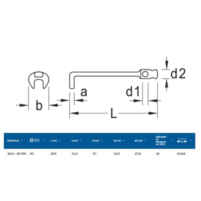 Chave Fixa Angular 90º 30mm 3114-30 GEDORE-903e2f71-620f-4c09-8a7f-092e96158da0
