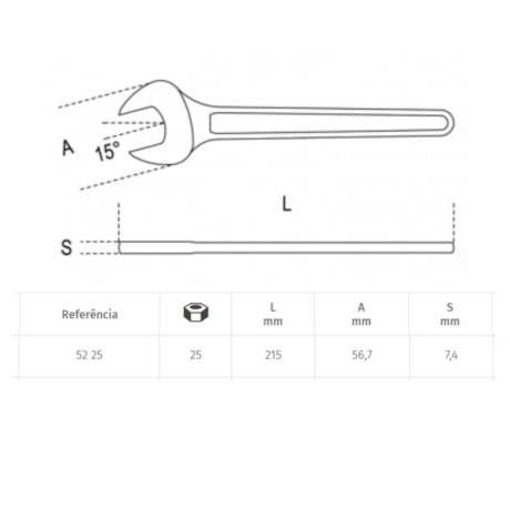 Chave Fixa de Boca Simples 25mm 52 BETA-55e3d7c3-8bf0-497b-a1b6-5c26a51b6df4