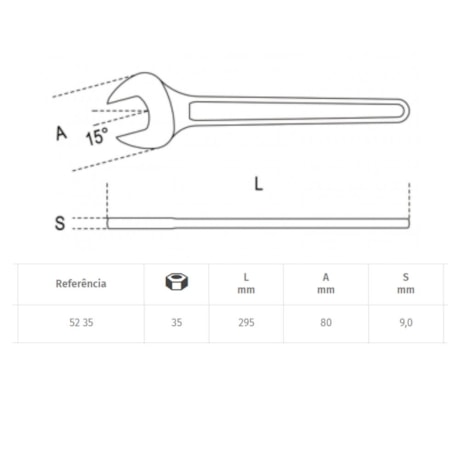 Chave Fixa de Boca Simples 35mm 52 BETA-8f19b13e-84fc-4c77-9b5f-21341b5c9fd9