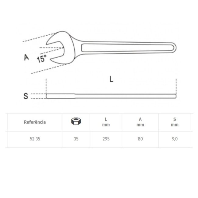 Chave Fixa de Boca Simples 35mm 52 BETA-4baeb9ac-217d-4b51-bdd0-db514dd750cc