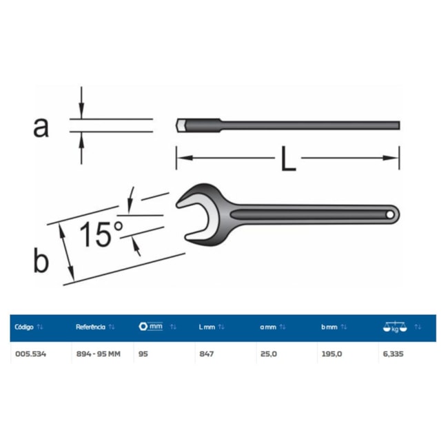 Chave Fixa de uma Boca 95mm 894-95 GEDORE-886f05d2-5141-4d0d-b5e7-86353daf6f82