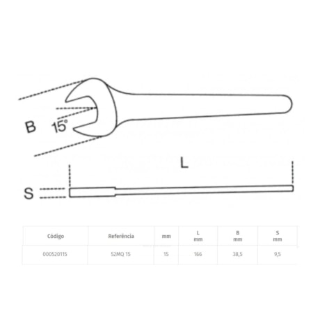 Chave Fixa de Uma Boca Isolada 1000V 15mm 52MQ BETA-10ec94b1-6ecd-421e-956f-e94bc464de8e