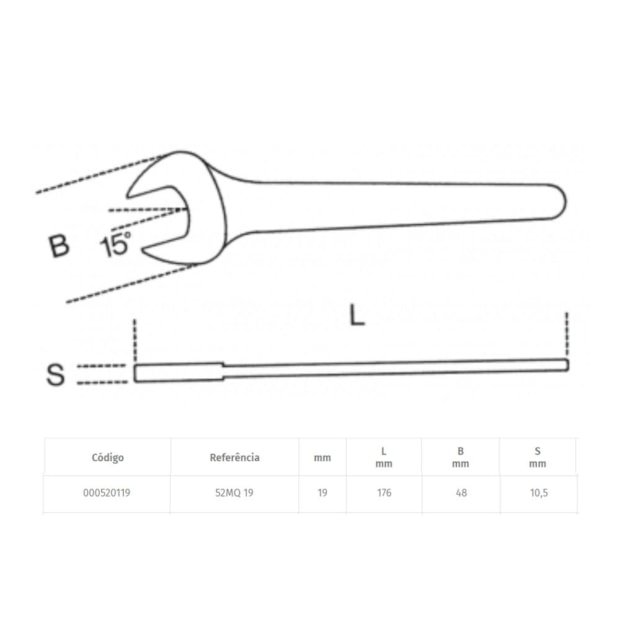 Chave Fixa de Uma Boca Isolada 1000V 19mm 52MQ BETA-ecb46f03-4d70-4068-b4aa-c5260876b576