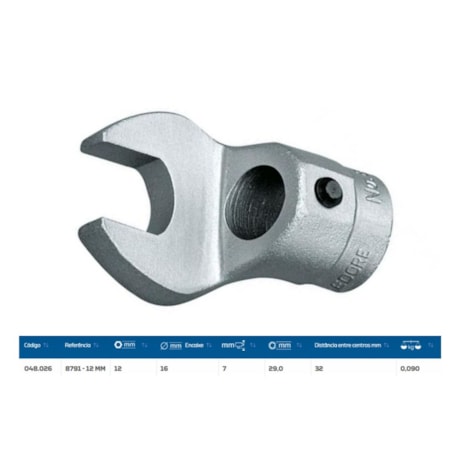 Chave Fixa Intercambiável 12mm Cabeça 16mm para Torquímetro de Estalo 8791-12 GEDORE-e84ac572-1e16-4ead-aca5-ac1fa4785548