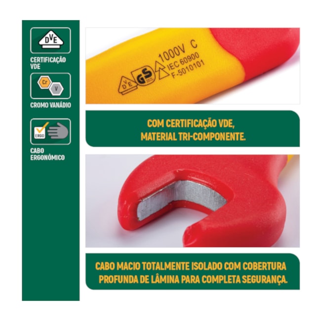 Chave Fixa Isolada 1000V VDE uma Boca 9MM ST41309SC SATA-e736a7d9-2261-42ed-ade9-0dc124a69ca2