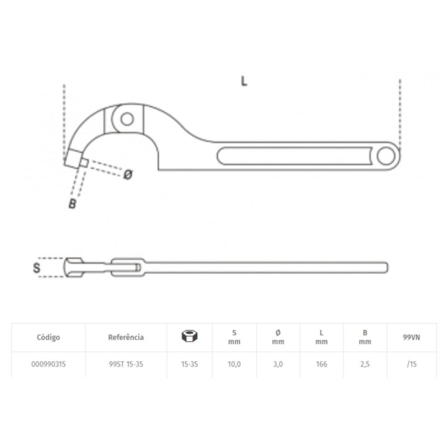 Chave Gancho Articulada com Pino 15mm a 35mm 99ST 15-35 BETA-0b93ca09-57f1-4d86-9ac4-907afa2a51cd