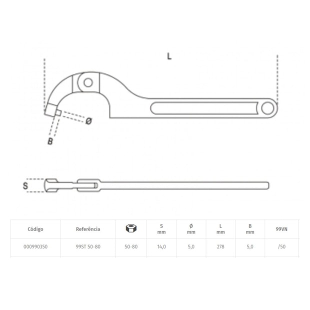 Chave Gancho Articulada com Pino 50mm a 80mm 99ST 50-80 BETA-2f02012d-d507-4588-9846-51caf1351057