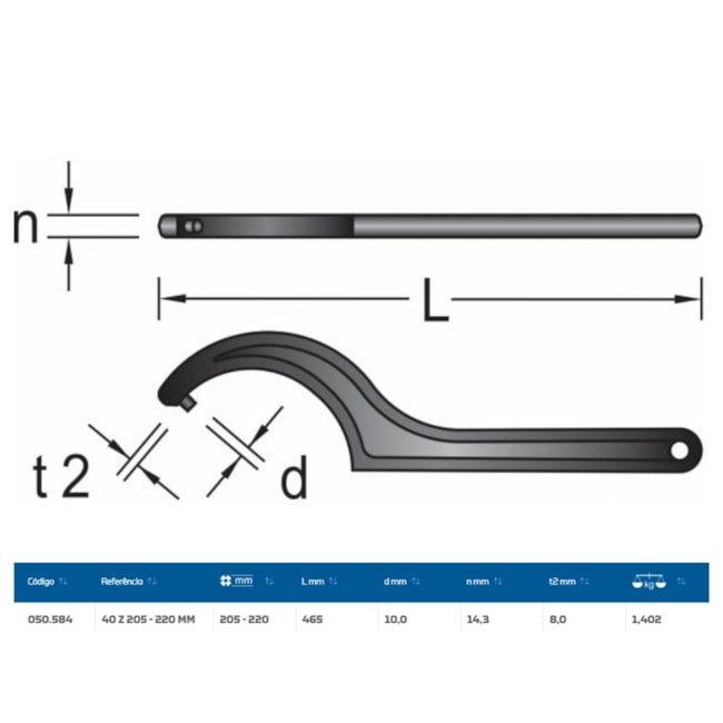 Chave Gancho com Pino 205mm a 220mm 40Z-205-220 GEDORE-ccbf8468-e34c-4aba-afaa-432fe5fe24ed