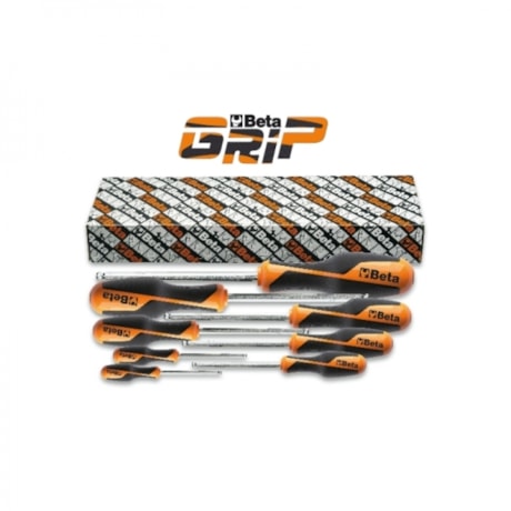 Chave Heaxgonal Cabo 2 a 10mm 8pcs Abaulada Grip 1266BP/S8 BETA