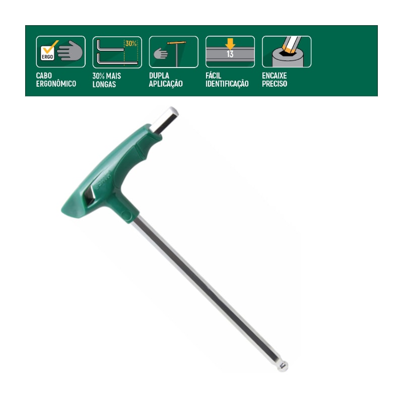 Chave Hexagonal Abaulada T 3MM ST83107SC SATA - Anhanguera Ferramentas