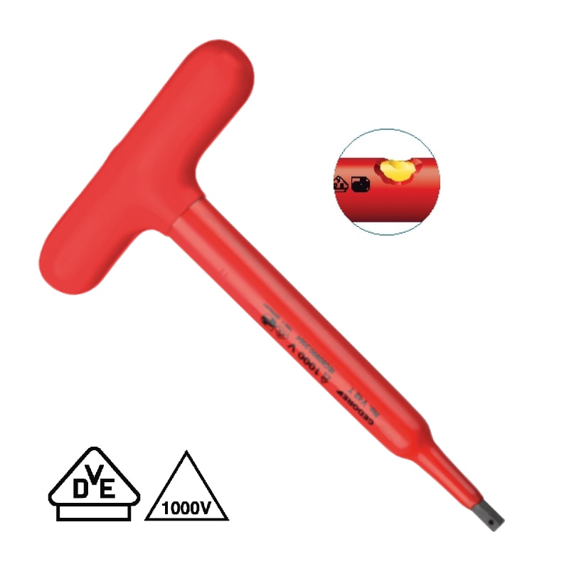 Chave Hexagonal com Cabo T 12mm Isolado 1000V VDE 42 T-12 GEDORE