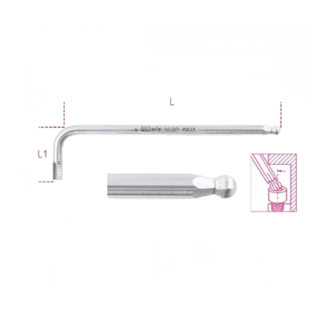Chave Hexagonal L 10mm Inox Abaulada 96BPINOX BETA-1cf4882d-a1e9-4cbe-865d-02882c2f59f2