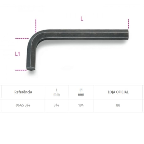 Chave Hexagonal L 3/4