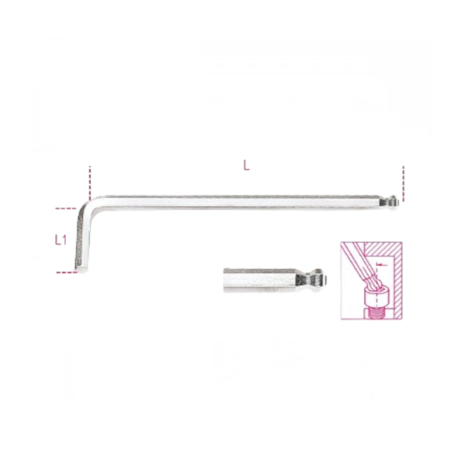 Chave Hexagonal L 7mm Abaulada Cromada 96BPC BETA-504967fb-ab81-4c7e-b93e-d7952bcba47b