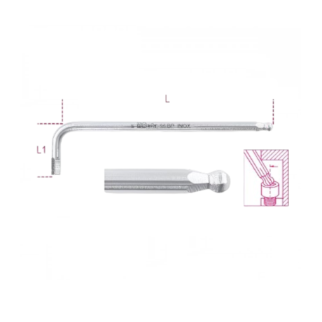 Chave Hexagonal L 8mm Inox Abaulada 96BPINOX BETA-7722ba92-5776-4599-970a-84600cb2eec0