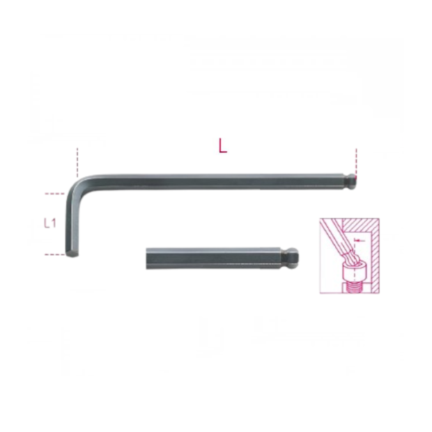 Chave Hexagonal L Abaulada 1.5mm 96BP BETA-25524c09-3c6e-4596-b651-f14ab604a1b8