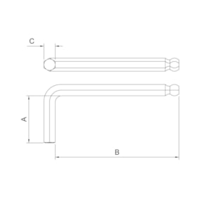Chave Hexagonal L Abaulada 3/16