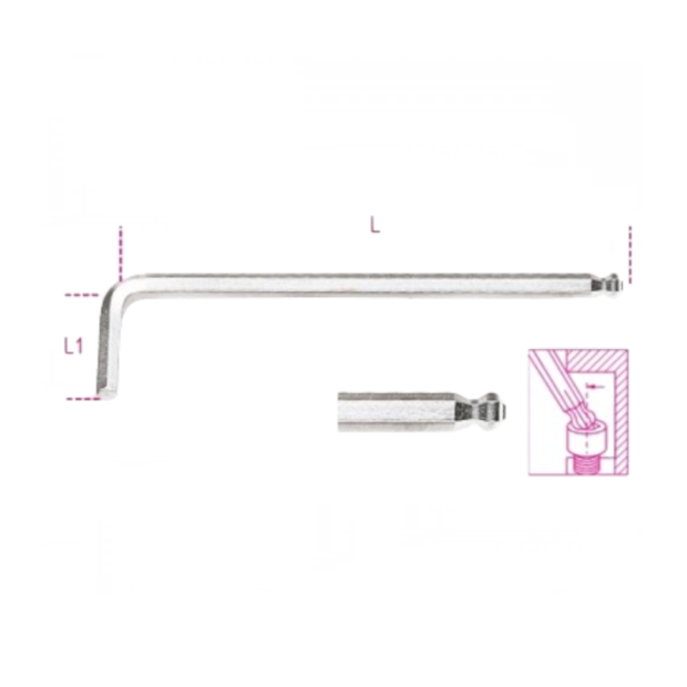 Chave Hexagonal L Abaulada 4mm Cromada 96BPC BETA-60b0b6b1-526e-447f-903f-ae4c9dcc5b22