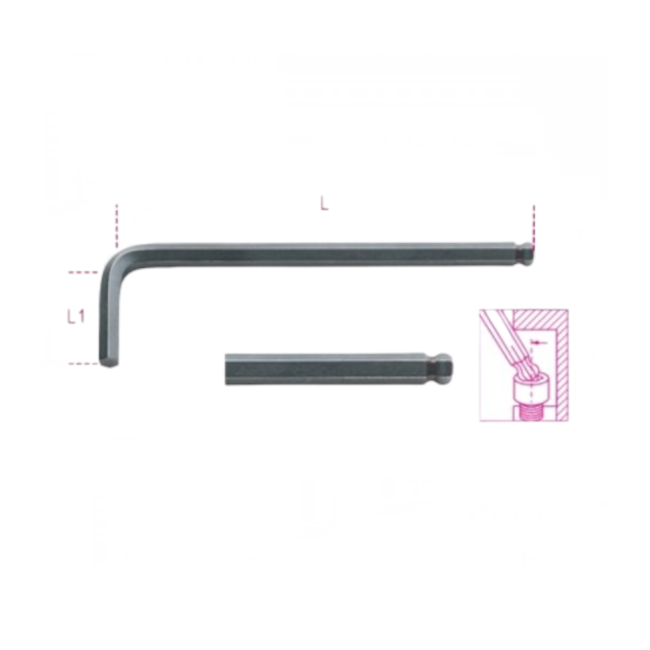 Chave Hexagonal L Abaulada 5mm 96BP BETA-975db62e-ec8f-46a3-9313-54b8bc0c22b4