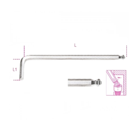 Chave Hexagonal L Abaulada 6mm Cromada 96BPC BETA-1d764e4f-9157-45b6-949d-2843b5610515