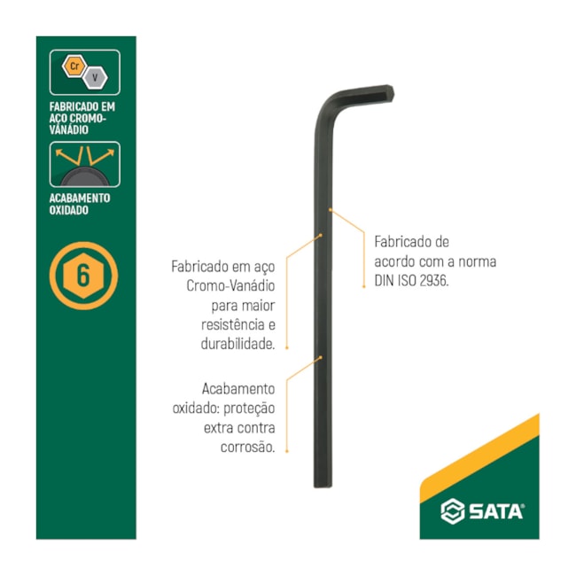 Chave Hexagonal L Tipo Allen Longa 7mm ST84505L SATA-93f9555f-ac9f-4b60-9194-f7d119bf3a44