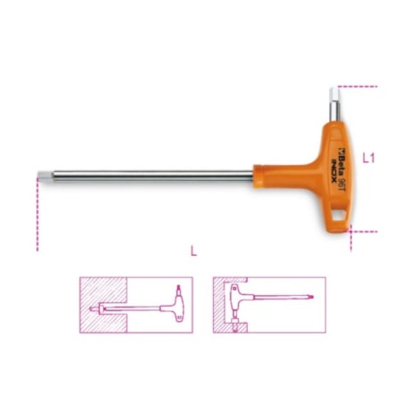 Chave Hexagonal T em Inox 10mm 96TINOX BETA-73aee40b-12bc-4ec4-bd2d-d004bf82a034