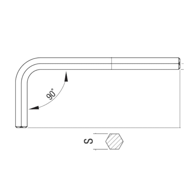 Chave Hexagonal Tipo Allen Longa 9/16