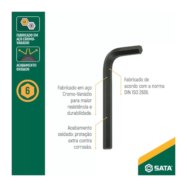 Chave Hexagonal Tipo L 16mm ST84321L SATA-5204bb25-9dbf-4d18-af29-55334738c050