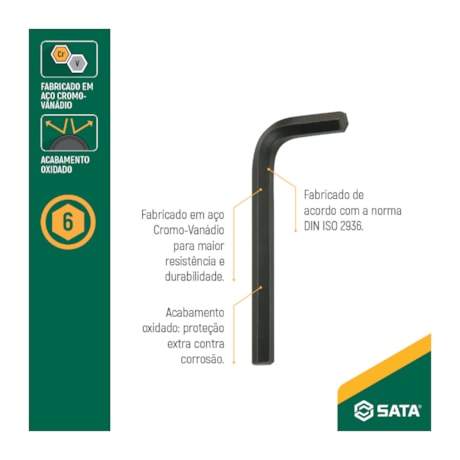 Chave Hexagonal Tipo L 2.5mm Curta ST84308L SATA-8dc554cb-e229-4b50-96db-994a3790e0e5