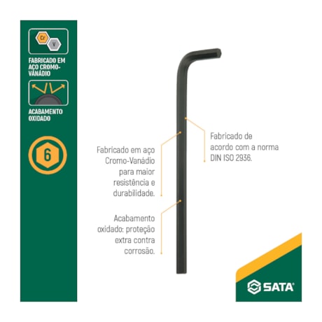 Chave Hexagonal Tipo L Longa 7/32