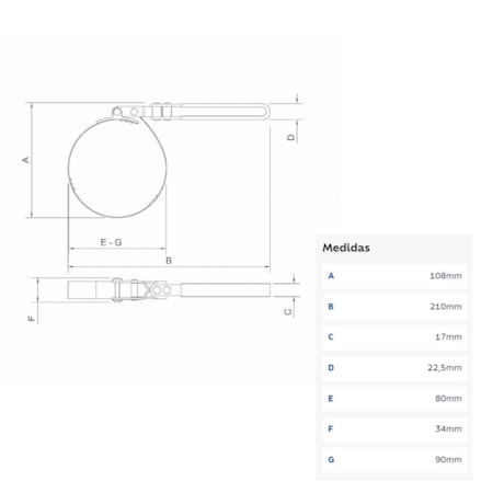 Chave para Filtro de Óleo 80-90mm 44041006 TRAMONTINA PRO-13ac2f01-2224-4af4-89e5-e13e2aff0b82