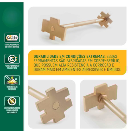 Chave para Tambor Cobre-Berílio 70 x 95 x 350mm Antifaíscante ST31194 SATA-7bca2368-d42b-4e08-9691-ba0e1b637986
