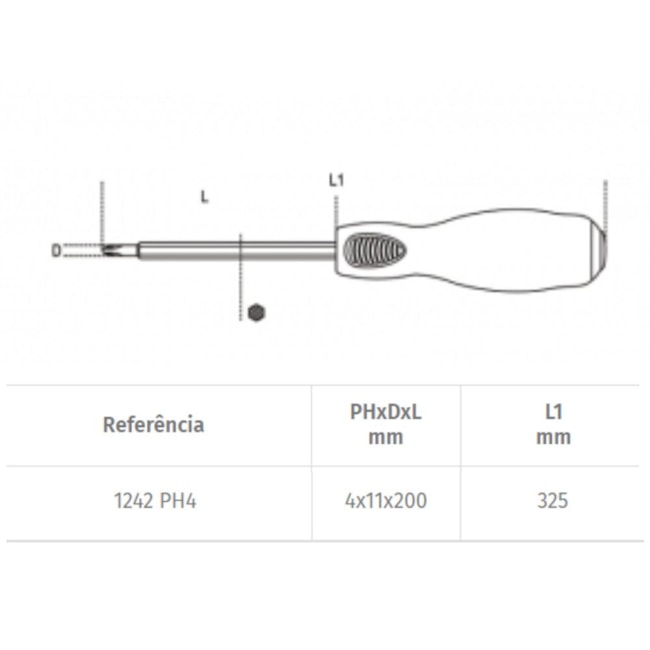 Chave Phillips de Bater 3/8