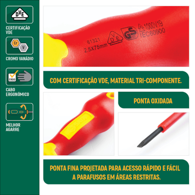 Chave Phillips Nº1 X 80MM Isolado 1000V VDE ST61222SC SATA-01c6bb79-951e-413c-9585-b53977601362