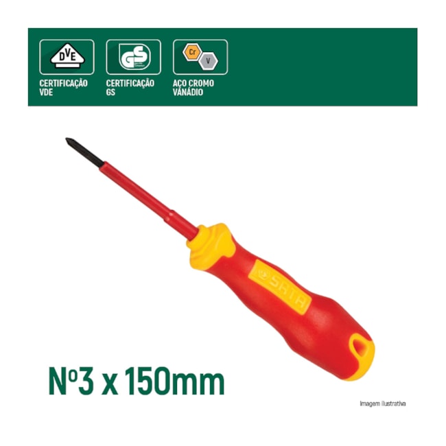 Chave Phillips Nº3 X 150MM Isolado 1000V VDE ST61224SC SATA-e6207c14-2d5b-4f02-8193-bedac9d5bdd5