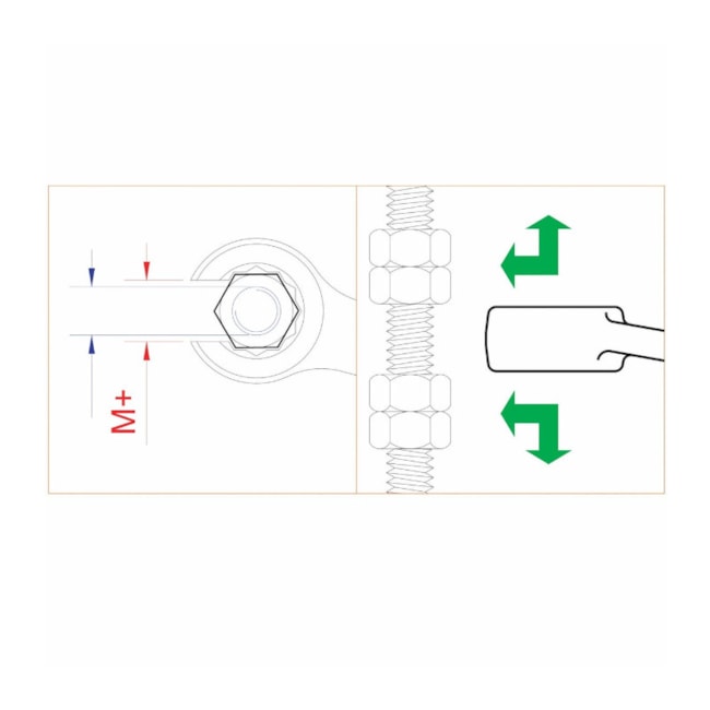Chave Poligonal Aberta 3/8 x 7/16