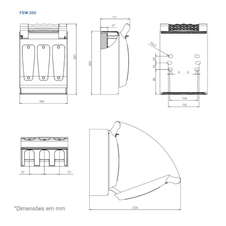 Chave Seccionadora Fusível 3P 250A NH1 1NAF FSW250-3 11884182 WEG-0c72ea8e-97fd-4fad-b2ed-f1bd9c7a180c