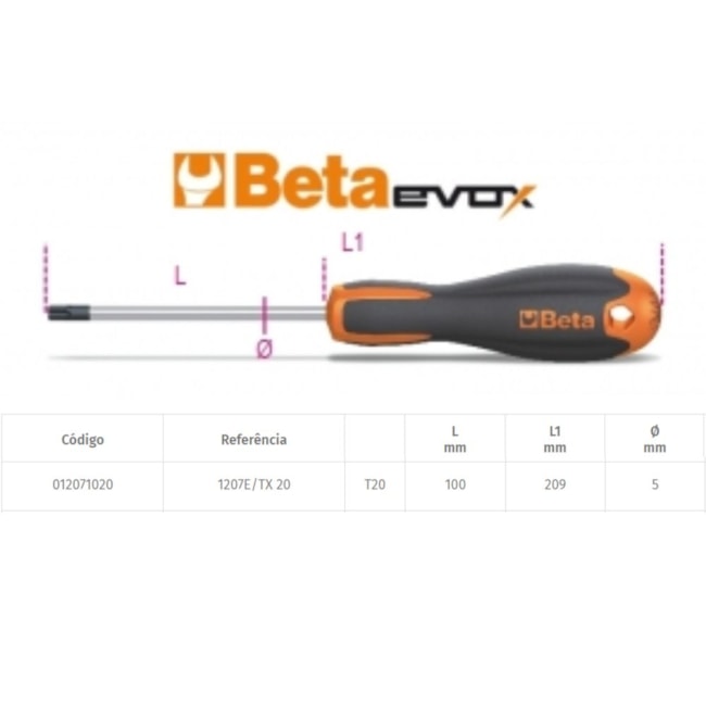 Chave Torx Cabo T20 1207E/TX BETA-61dedc4c-49a7-403f-88a2-1538dc900fc3